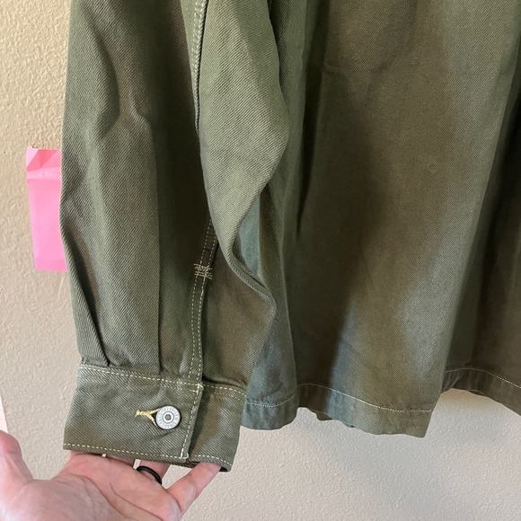 NEW Levi’s Oversized Red Cotton hemp Green denim chore coat - Picture 16 of 16